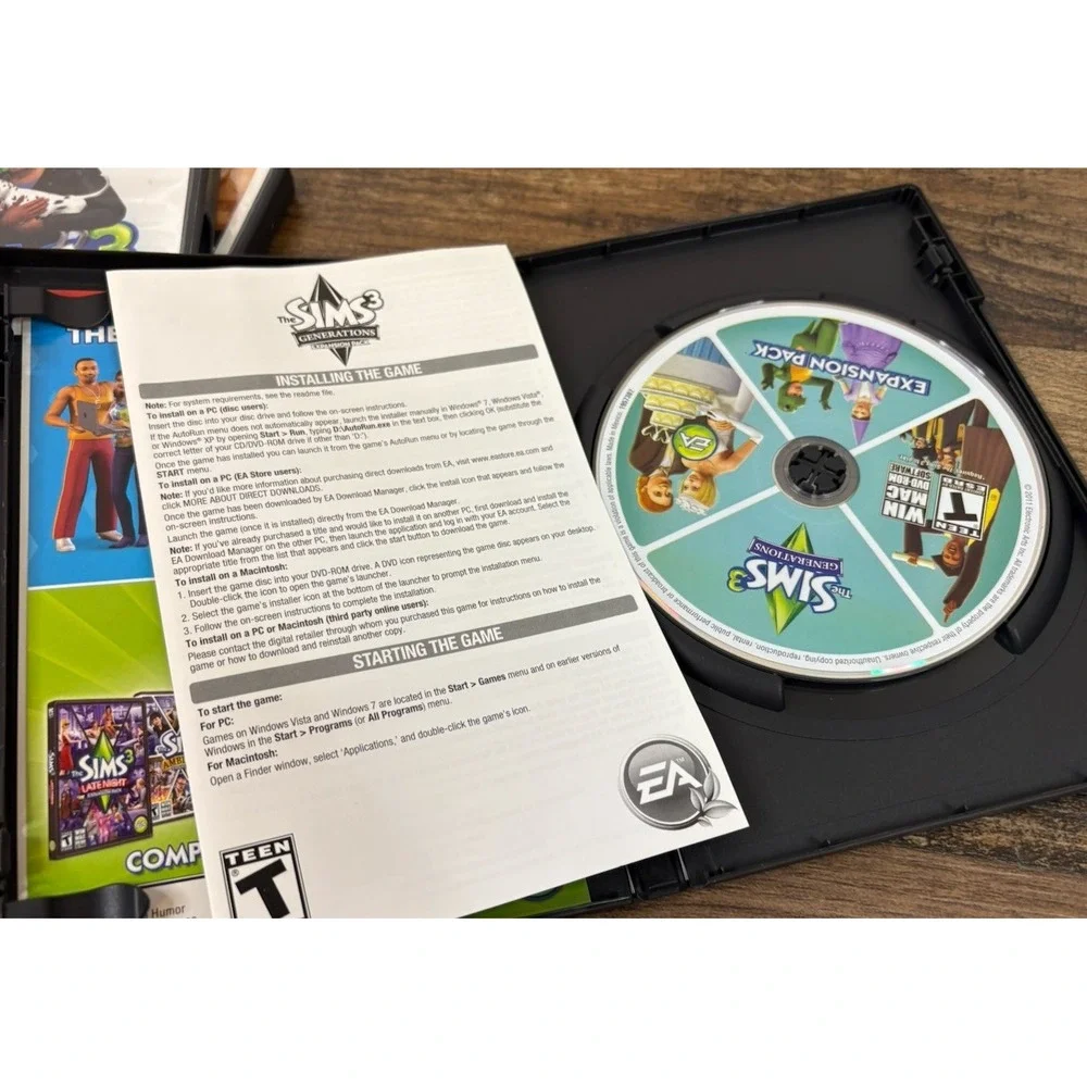 The Sims 3 Game W 3 Expansion Packs Lot W Codes Pets Adventure Generations